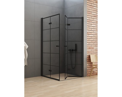Душевое ограждение NEW TRENDY NEW SOLEO BLACK 80x90x195 (черный)