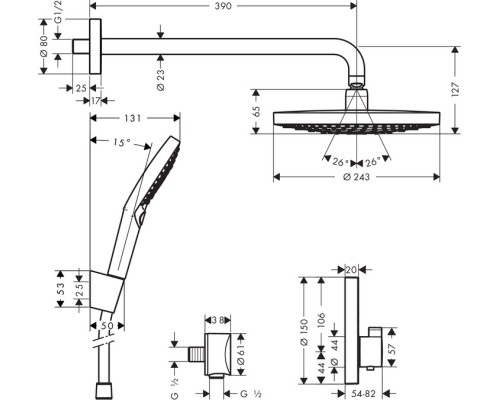 Душевая система Hansgrohe Raindance Select S 27297000 с термостатом Хром