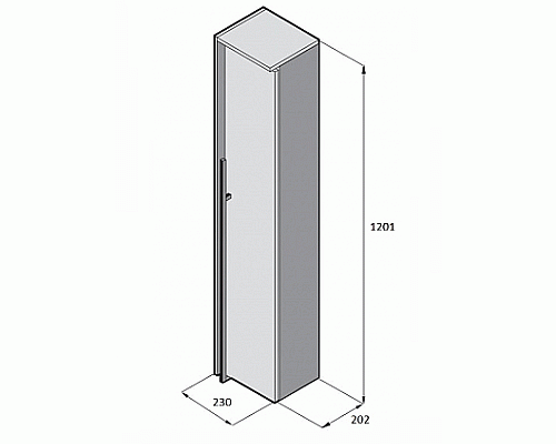 Шкаф пенал Roca Aneto 23 L 7.8574.3.180.6 подвесной Белый глянец Черный