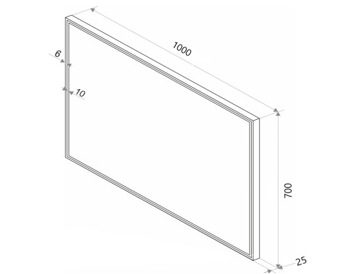 Зеркало Sintesi Armadio 100 SIN-SPEC-ARMADIO-CROMO-100 с подсветкой Хром матовый с сенсорным выключателем