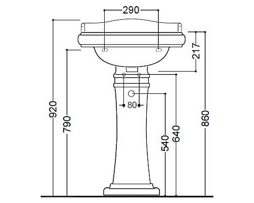 Раковина Kerasan Retro 104501-3 55 см