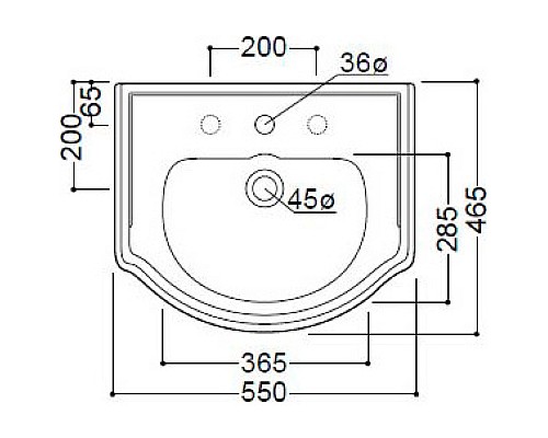 Раковина Kerasan Retro 104501-3 55 см