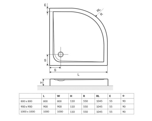 Поддон Excellent Sense Compact 80x80 белый