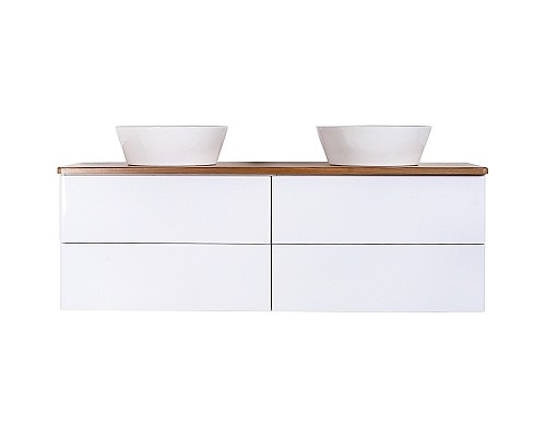 Тумба с раковиной Orange Otto 130 Ot-130TuWOOD+B08-360W подвесная Белая Ясень