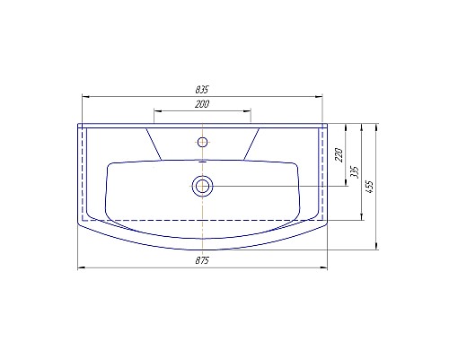 Раковина Kirovit Элеганс 850 Белый