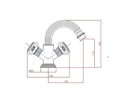 Смеситель для биде Cezares OLIMP-BS2-03/24-M