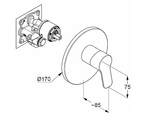 Комплект смесителей Kludi Pure Easy 376300565 Хром