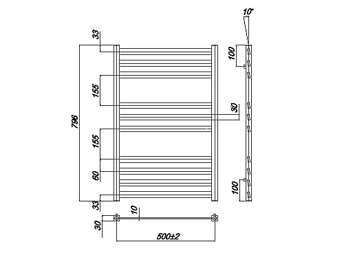 Полотенцесушитель Водяной Ravak Degree 50x80 X04000083681