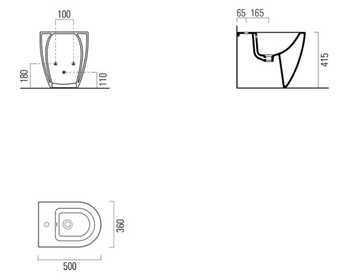 Биде GSI Pura 50 8869111 белое глянцевое