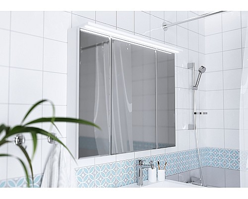 Зеркальный шкаф 1MarKa Соната 90 Ц0000007615 с подсветкой Белый глянец