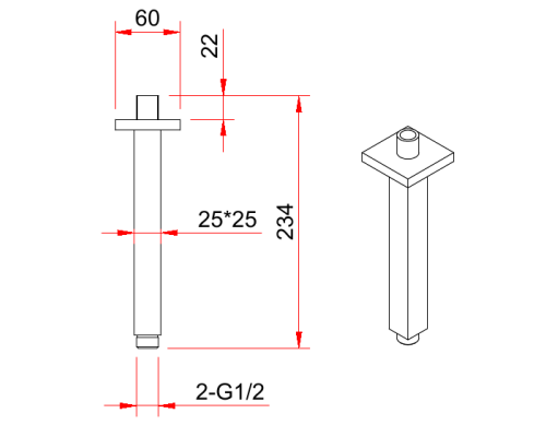 Кронштейн для верхнего душа Berges Ventas S Black 074012 Черный матовый