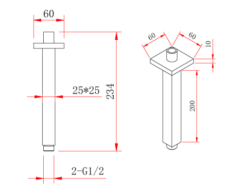 Кронштейн для верхнего душа Berges Ventas S Black 074012 Черный матовый