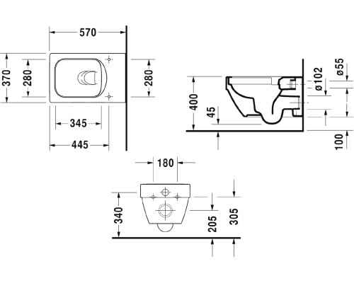 Унитаз Duravit Vero Air 2525090000 подвесной без сиденья