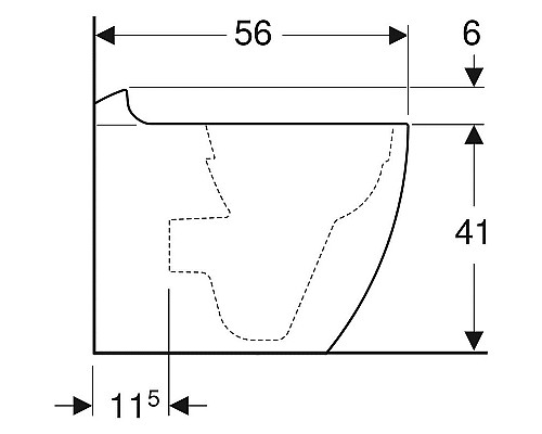 Чаша унитаза безободковая напольная GEBERIT Citterio 500.512.01.1