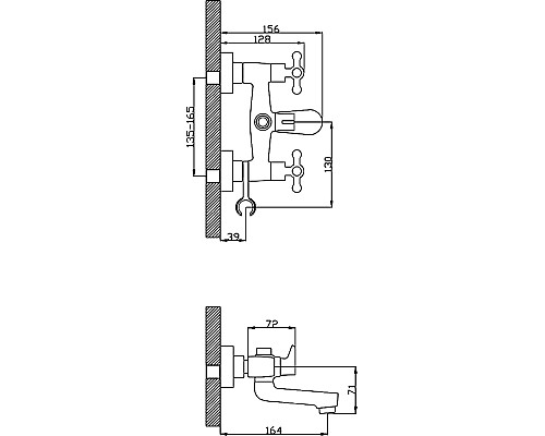 Смеситель для ванны Rossinka G G02-83