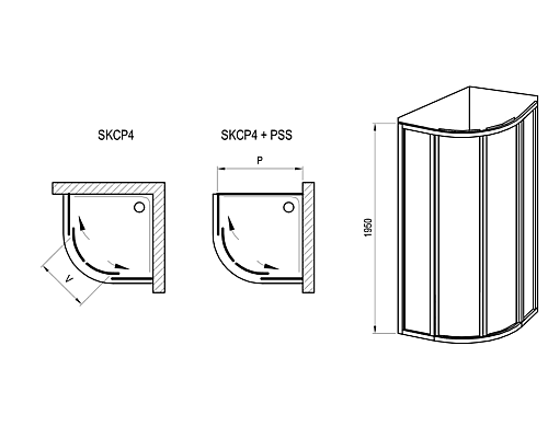 Душевой уголок Ravak Supernova SKCP4-90 90x90 3117OU0211 Сатин витраж пластик Pearl