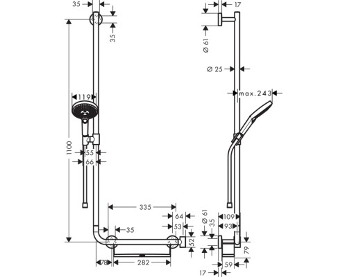 Душевой набор Hansgrohe Raindance Select S хром 26324400