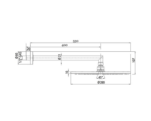 Верхний душ Bossini Cosmo H70596I.073 Черный матовый