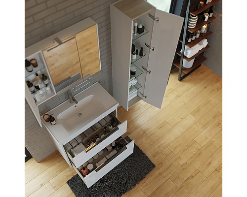 Тумба под раковину Dreja Prime 90 99.9302 подвесная Белый глянец