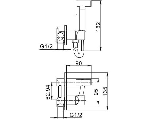Гигиенический душ со смесителем Frap F7505 Хром