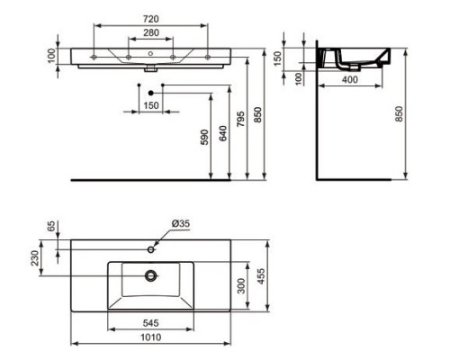 Раковина Ideal Standard Strada 100 K079001 Euro White