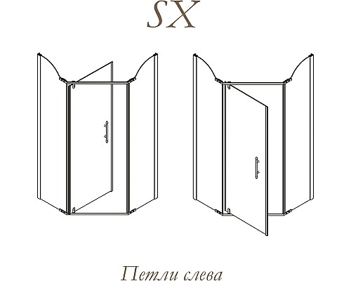 Душевой уголок Migliore Diadema Penta 90x90 24162 Бронза с декором