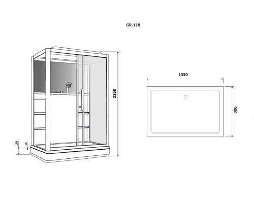 Душевая кабина Grossman GR-128R 90x135