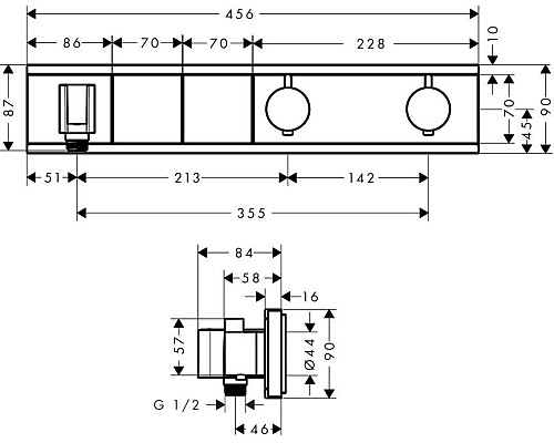 Смеситель для скрытого монтажа Hansgrohe RainSelect хром 15355000