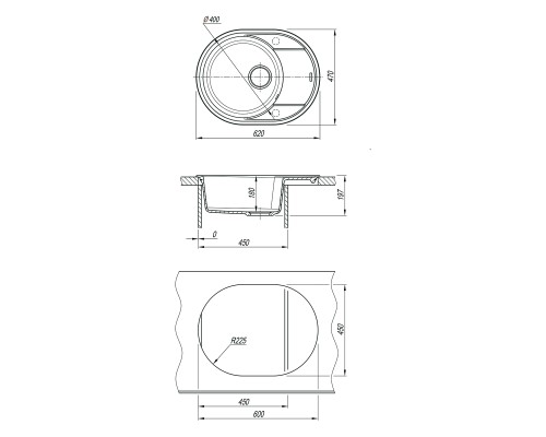 Кухонная мойка Lemark Lacha 620 9910051 Грей