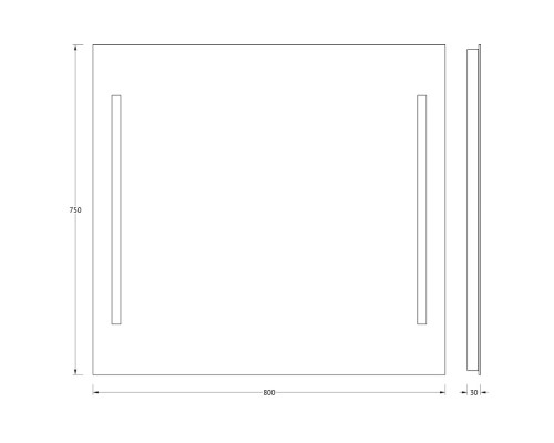 Зеркало Evoform Lumline 75х80 с подсветкой