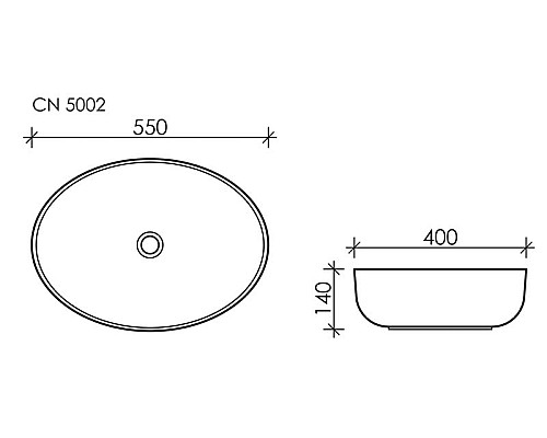 Чаша накладная Ceramica Nova Element 550x400 CN5002