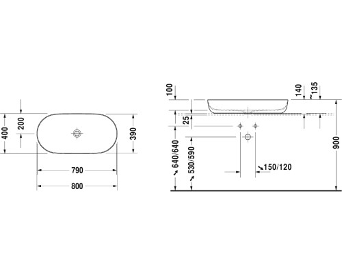 Раковина-чаша Duravit Luv 80 Белая