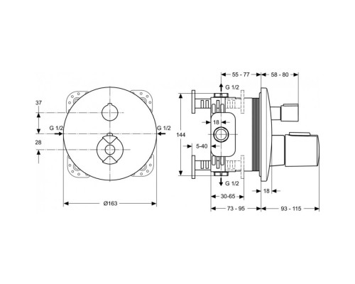 Душевая система Ideal Standard Ceratherm BD006XC с термостатом Хром