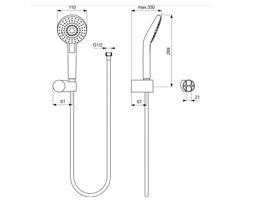 Душевая система Ideal Standard Ceratherm BD006XC с термостатом Хром