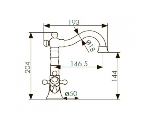 Смеситель для кухонной мойки KAISER Carlson Style 44411-1