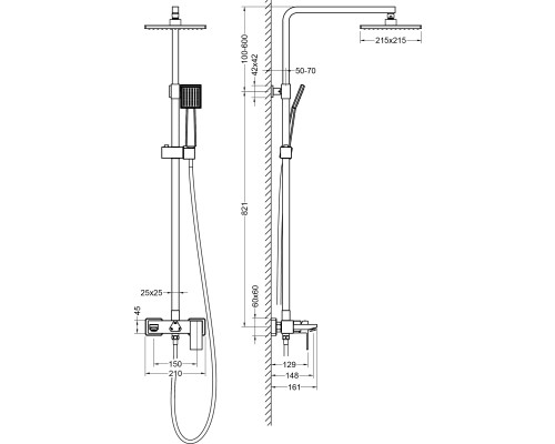 Душевая система Timo Selene SX-1030/03 черный