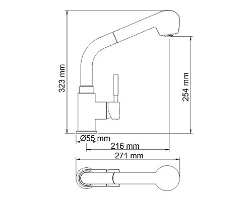 Смеситель для кухни с выдвижной лейкой WasserKRAFT 4266