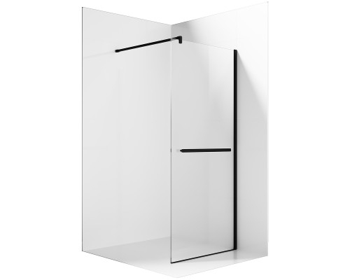 Душевая перегородка Ambassador Walk-in 110х200 15031234 профиль Черный стекло прозрачное