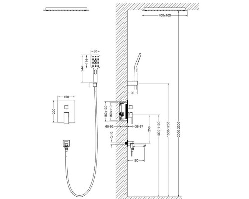 Душевая система Timo Selene SX-2039/03SM Черный