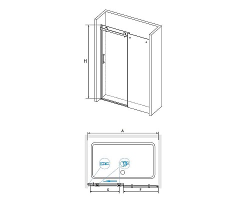 Душевая дверь RGW Tornado TO-14B 140 02071414-14 профиль Черный стекло прозрачное