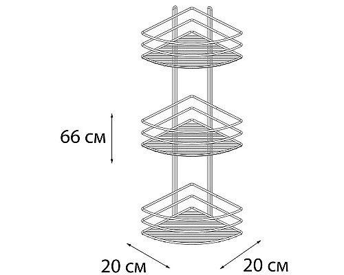 Полка корзина Fixsen FX-710-3 угловая Хром