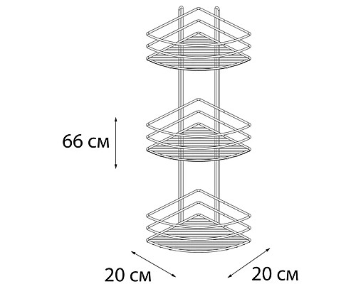 Полка корзина Fixsen FX-710-3 угловая Хром