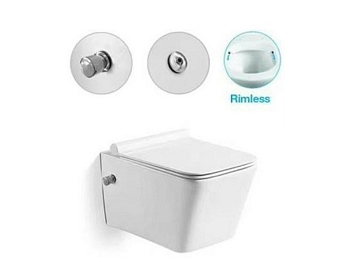 Унитаз биде SantiLine SL-5004SM-BD подвесной Белый с сиденьем Микролифт