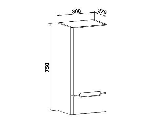 Подвесной шкаф Runo Парма 30 R 00-00001129 Белый