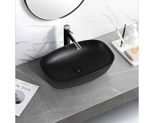 Раковина накладная ABBER Rechteck AC2206MB черная матовая