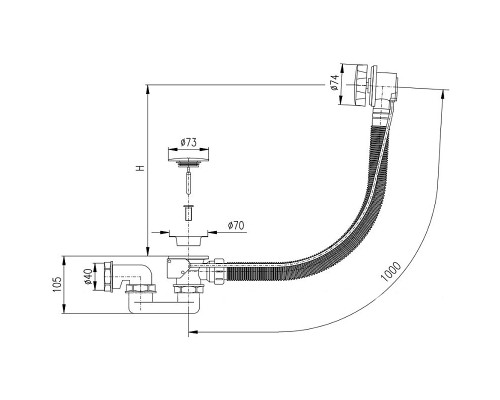 Слив-перелив Rav Slezak MD0471/100N полуавтомат Хром