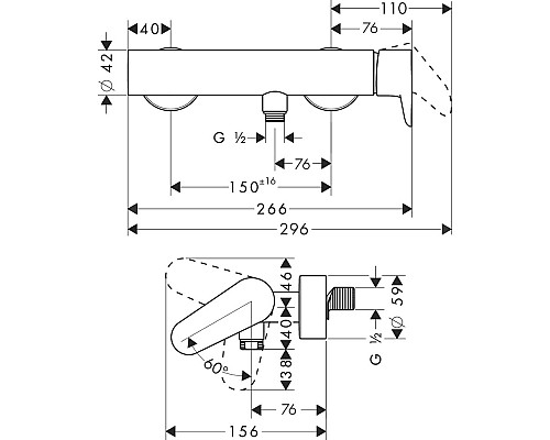 Смеситель для душа Axor Citterio M 34620000 Хром