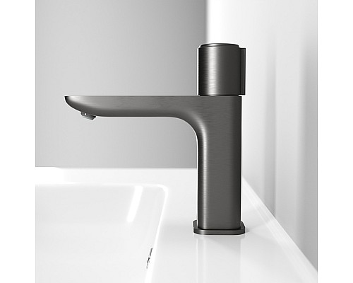 Смеситель для умывальника Push Control графит IDDIS Slide SLIGMBTi01