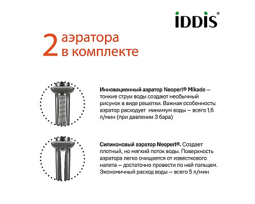 Смеситель для умывальника Push Control графит IDDIS Slide SLIGMBTi01