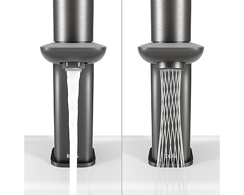 Смеситель для умывальника Push Control графит IDDIS Slide SLIGMBTi01